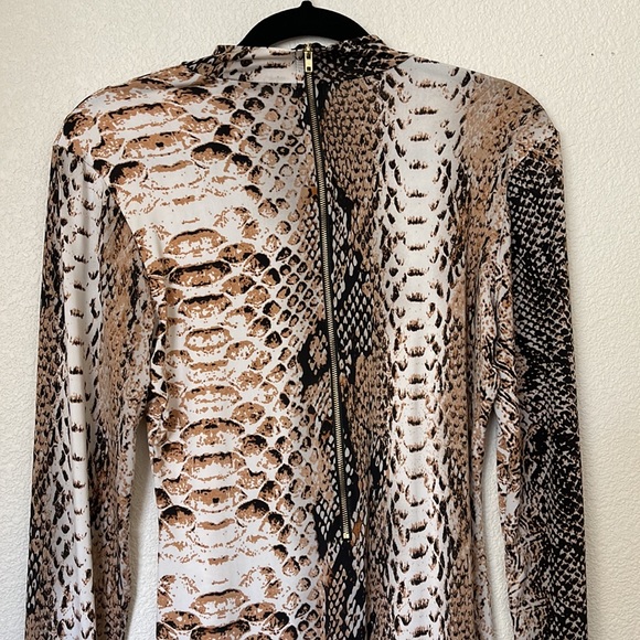 Bold Snake 🐍 Print Long Sleeve Stretchy Dress Size L - Picture 4 of 5